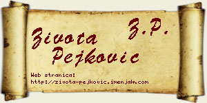 Života Pejković vizit kartica
